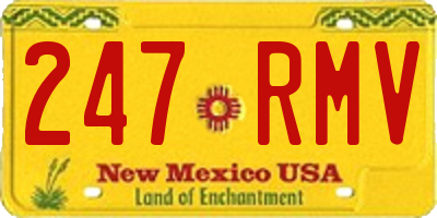 NM license plate 247RMV