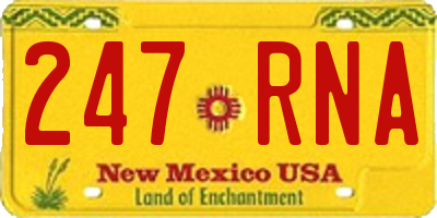 NM license plate 247RNA
