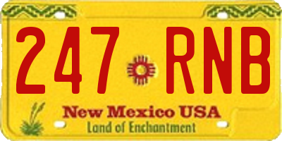 NM license plate 247RNB
