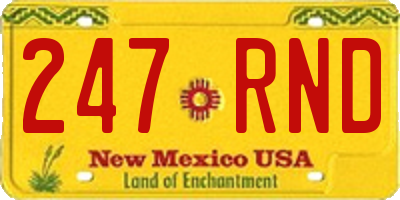 NM license plate 247RND