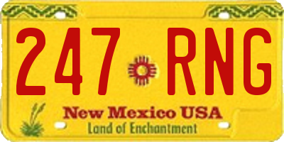 NM license plate 247RNG
