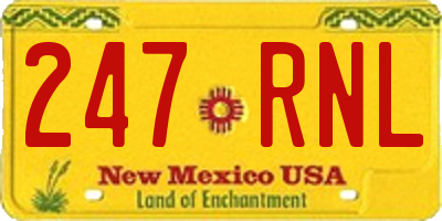 NM license plate 247RNL
