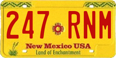 NM license plate 247RNM