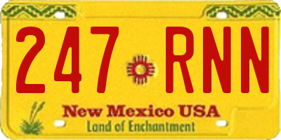 NM license plate 247RNN