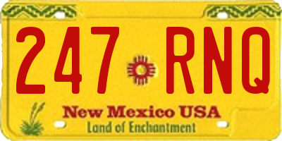 NM license plate 247RNQ