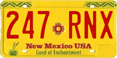 NM license plate 247RNX