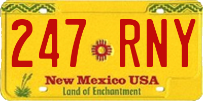 NM license plate 247RNY