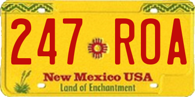 NM license plate 247ROA