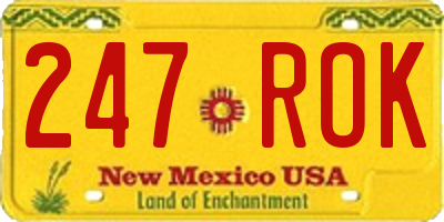 NM license plate 247ROK