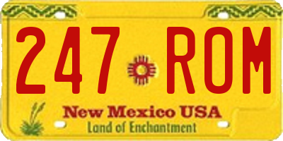 NM license plate 247ROM