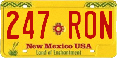 NM license plate 247RON
