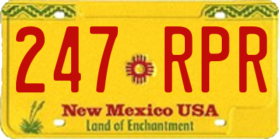 NM license plate 247RPR