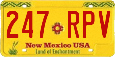 NM license plate 247RPV