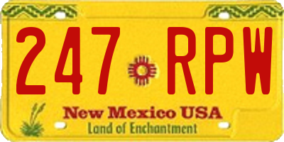 NM license plate 247RPW