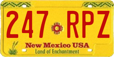 NM license plate 247RPZ