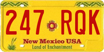 NM license plate 247RQK