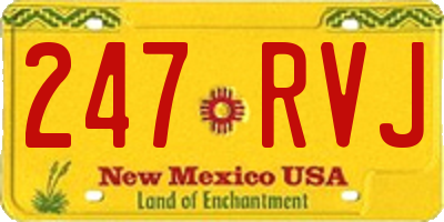 NM license plate 247RVJ