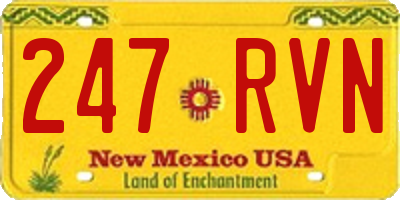 NM license plate 247RVN