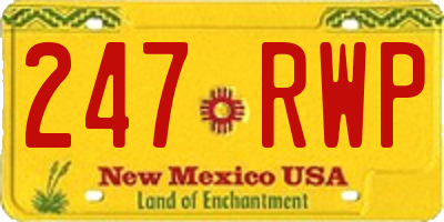 NM license plate 247RWP