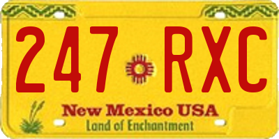 NM license plate 247RXC