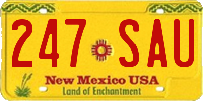 NM license plate 247SAU