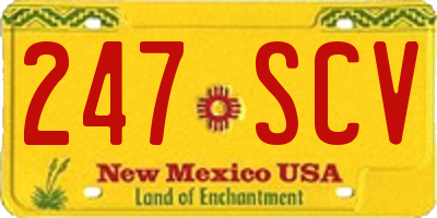 NM license plate 247SCV