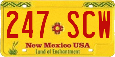 NM license plate 247SCW
