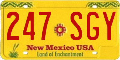 NM license plate 247SGY