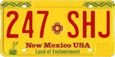NM license plate 247SHJ