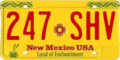 NM license plate 247SHV