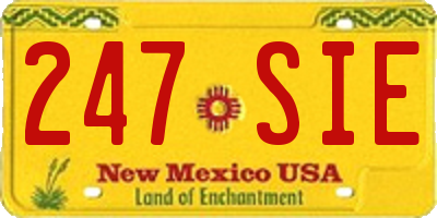 NM license plate 247SIE