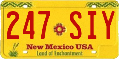 NM license plate 247SIY
