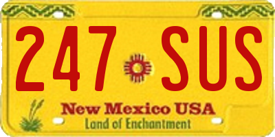 NM license plate 247SUS