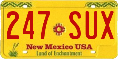 NM license plate 247SUX