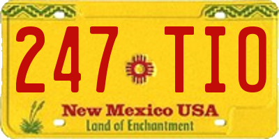 NM license plate 247TIO