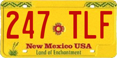 NM license plate 247TLF