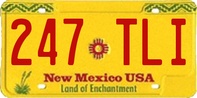 NM license plate 247TLI