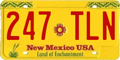NM license plate 247TLN