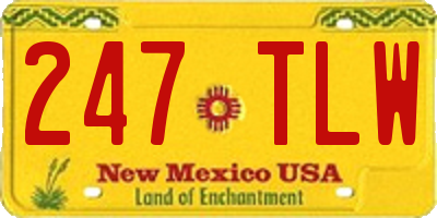 NM license plate 247TLW