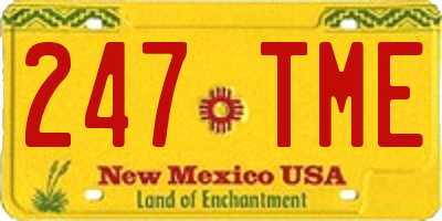 NM license plate 247TME