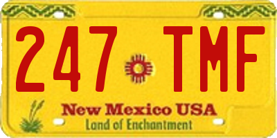 NM license plate 247TMF