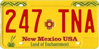 NM license plate 247TNA