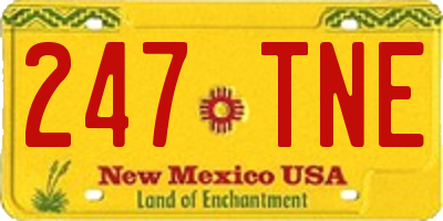 NM license plate 247TNE