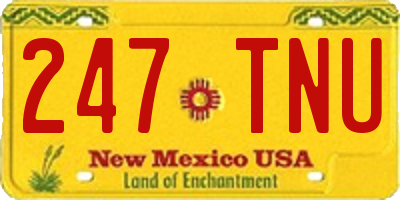 NM license plate 247TNU