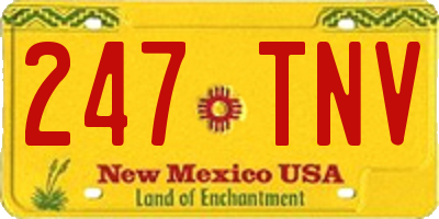 NM license plate 247TNV