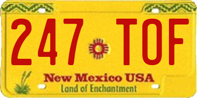 NM license plate 247TOF