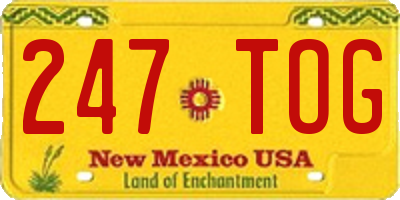 NM license plate 247TOG