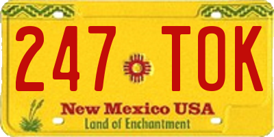 NM license plate 247TOK