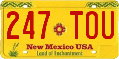 NM license plate 247TOU