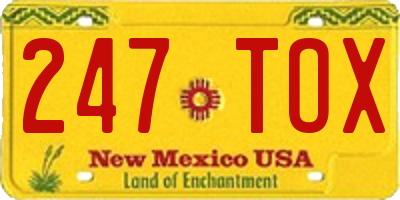 NM license plate 247TOX